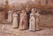 George goodwin kilburne Mirr Pinkerton-s Academy oil painting